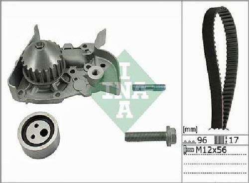 Original INA Wasserpumpe + Zahnriemensatz 530 0191 30 FüR Renault-image