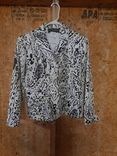 Harve Benard Womens Multicolor Button Up Front Blazer Jacket ,Coat Art ,Petite