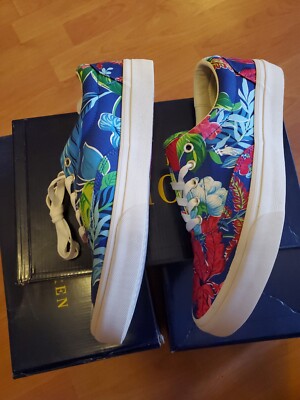 Polo Ralph Laurent Mens sz 13 D Keaton Pony Low top Laced Sneaker Floral Canvas Polo Ralph Lauren Keaton Pony Floral Men main image 4