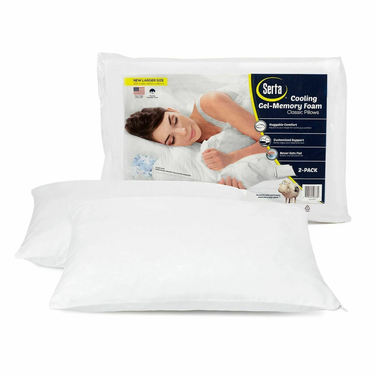 Serta Gel Memory Foam Cluster Pillows, Set Of 2