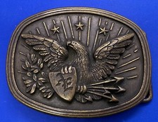 Patriotic Bald Eagle Shield Arrows Stars Olive Branch Vintage Belt Buckle