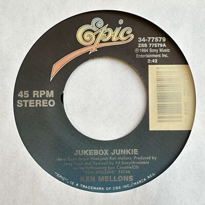 Ken Mellons - Jukebox Junkie / The Pleasure's All Mine - Epic Records 45 RPM