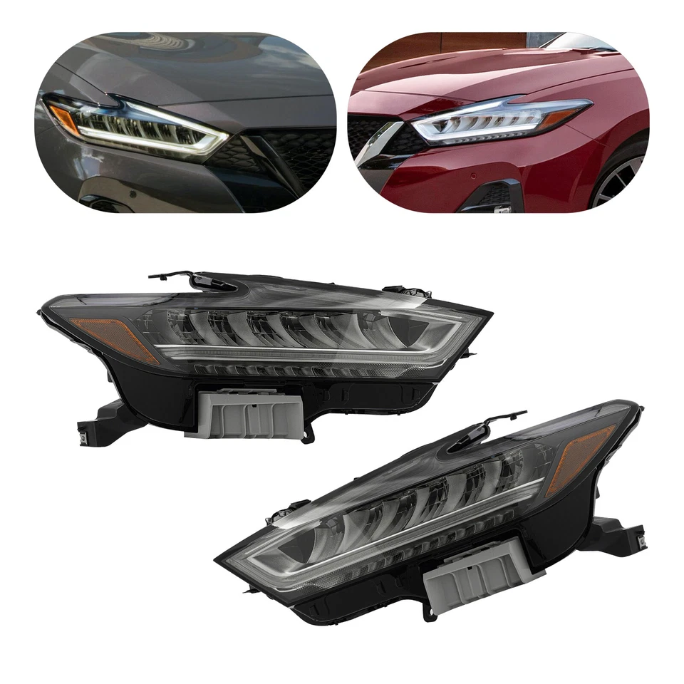 For 2019-2021 Nissan Maxima Pair LED Headlight Assembly Headlamps Left+Right Foto 2 de 4
