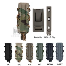 KRYDEX Tactical 9mm Pistol Mag Pouch MOLLE & Belt Clip Magazine Pouch Hard Shell