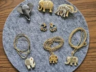 Vintage Costume Jewelry Elephant Themed Lot Of Necklaces Earrings Pins