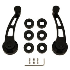 Hot Rod Black Billet Aluminum Long Window Crank Handle Kit Compatible With Chev