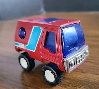 Vintage Buddy Corp L Van Bubble Window 3.25  Pressed Steel Red Vehicle Japan