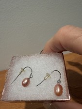 New Pink Tear Drop Fresh Water Pearl Dangle Drop Earrings