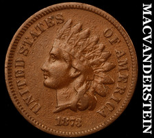 1873 (Open  3 ) Indian Head Cent - Very Fine  Semi-key  Better Date  #G5463