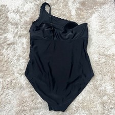 Kona Sol One Piece Swimsuit Women's XL Black One Shoulder Scalloped Bathing Suit