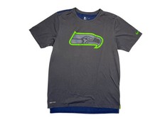 SEATTLE SEAHAWKS Gray/Blue Nike NFL FOOTBALL T-SHIRT Team Fan Gym Gear Men's M