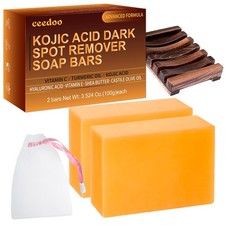 Kojic Acid Soap for Dark Spot Remover Bars with Turmeric, Vitamin C, Retinol, Co
