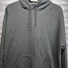 Athletic Works Men's 2xl Plain Black Hoodie Drawstring Cotton Blend