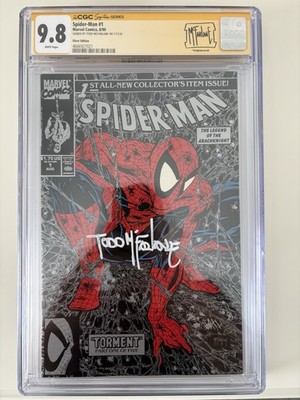 Spider-Man #1 Tournament Silver Rare Blue Lizard CGC SS Todd McFarlane Signed