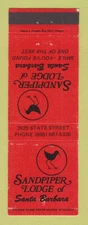 Matchbook Cover - Sandpiper Lodge Santa Barbara CA WEAR