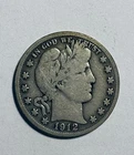 1912 S Barber Silver Half Dollar, Looks VG Semi-Key Low Mintage 1,370,000