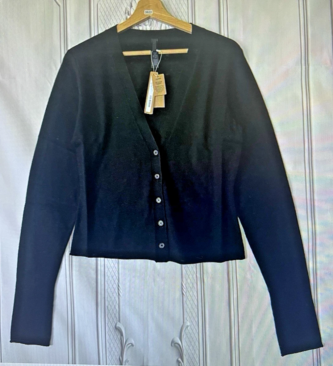 Skims Featherweight Cashmere Cardigan V Neck Onyx Black Size MEDIUM NWT $198 NEW