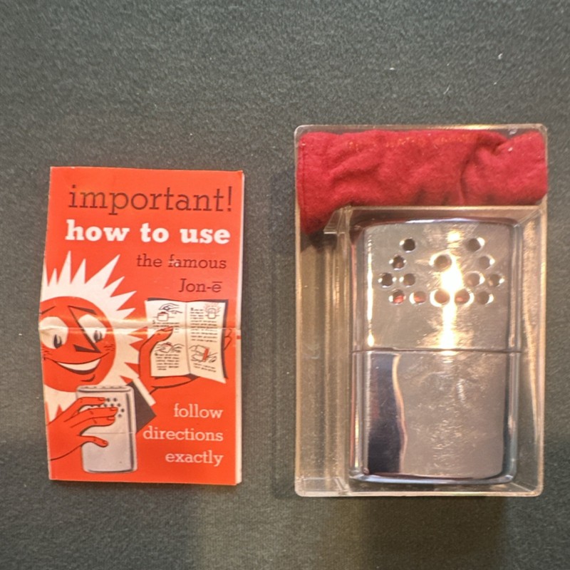 Jon-e Catalytic Hand Warmer Standard Size Metal Silver Reusable 