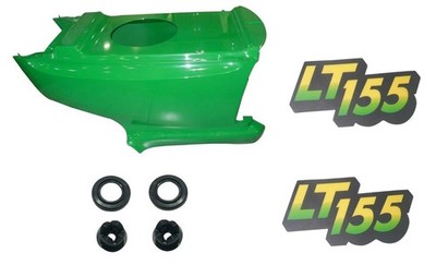 NewLower Hood & Set of 2 Decals Replaces AM131759 AM122876 Fits John Deere LT155