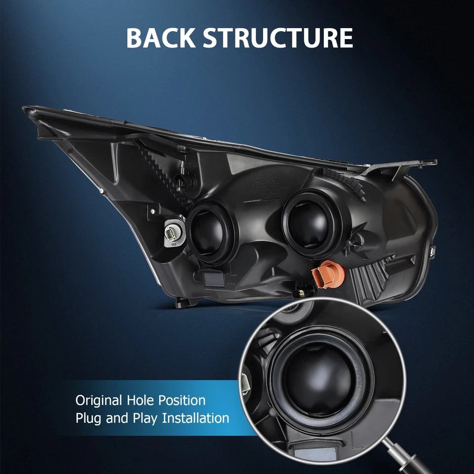 Headlights Assembly Pair For 2015-2023 Ford Transit 150 250 350 Chrome Housing Foto 2 de 4