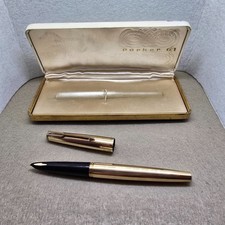 VINTAGE PARKER 61 GOLD FILLED FOUNTAIN PEN WITH ORIGINAL BOX