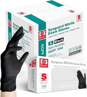 Basic Medical BLACK Nitrile Exam Gloves, 5 Mil,- Latex-Free & Powder-Free, Case