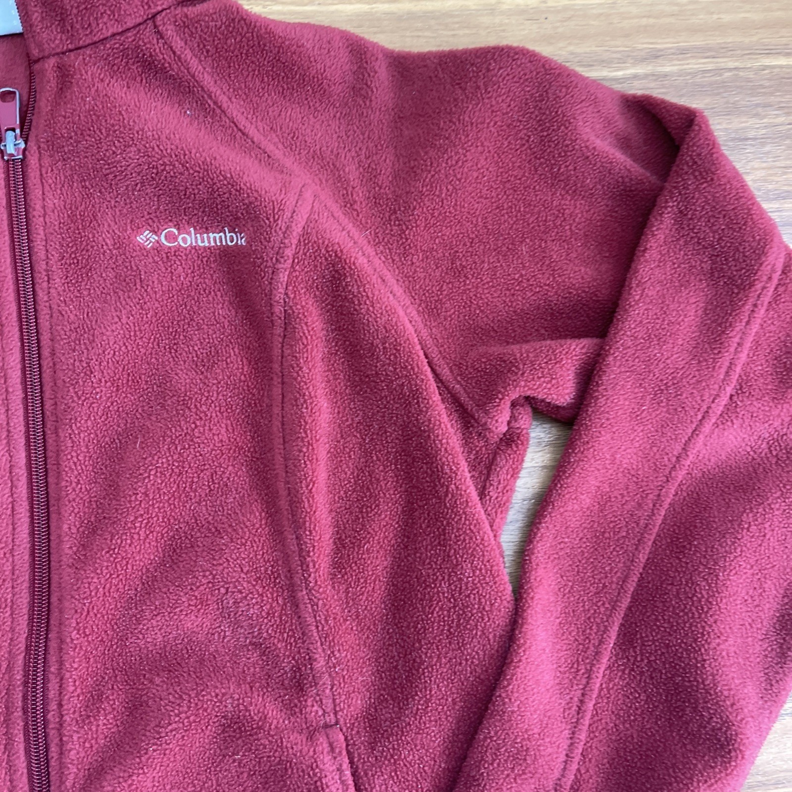 Columbia Red Basic Jacket SMALL Polyester Fleece … - image 4