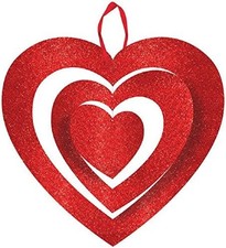 Swirling Hearts Valentine's Day Holiday Theme Party Hanging Glitter Decoration