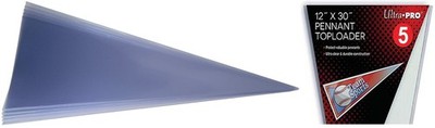 5 Ultra Pro Pennant Toploaders New 12''x30'' Rigid Plastic Protective Sleeve Sport