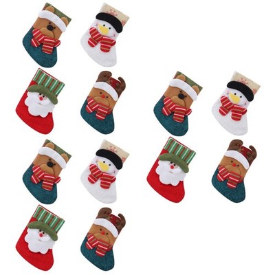  12 stücke Weihnachtsstrümpfe Entzückende Süßigkeiten Tasche Socke Geschenk