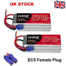 2pcs HRB 6S 5200mAh 22.2V LiPo Battery EC5 for RC Helicopter Drone Truck Boat UK
