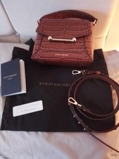 STRATHBERRY NANO MOSAIC BAG in WALNUT CROC LEATHER BNIB + dustbag ,box,liner etc