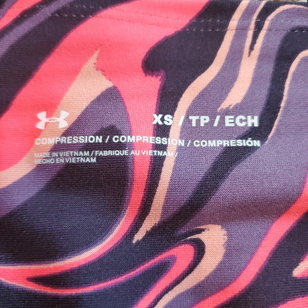 Under Armour Womens XS No-Slip Waistband Pink Psychedelic Print Ankle Leggings thumbnail 10