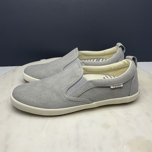 Taos Dandy Shoes Womens 9 Casual Comfort Sneakers Gray Canvas Slip On Loafers - Picture 5 of 9