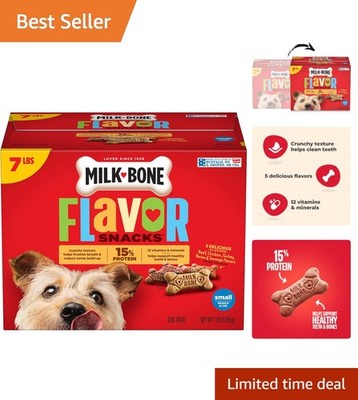 Crunchy 7-Pound Dog Treats - Flavored Biscuits for Happy, Healthy Dogs