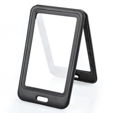3 Pack ID Badge Holder with Double-Sided Windows Hard Plastic Vertical Black 