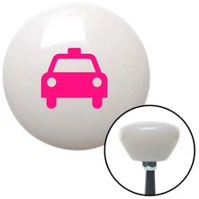 Pink Taxi White Retro Shift Knob w/ M16x1.5 Insert Shifter Auto Manual Custom