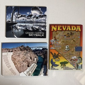 3 Souvenir Magnets Nevada Grand Canyon Skywalk National Park Hoover Dam 