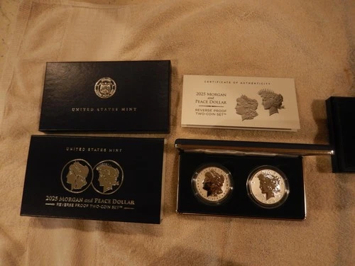 2025 Morgan and Peace Dollar Two-Coin Reverse Proof Set (25XS), just received