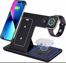 3-in-1 Foldable Wireless Charging Stand for Apple Phone Watch Earbuds Fast