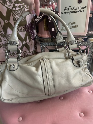 Vintage Juicy Couture Y2K Taupe Leather Bag Royal Scottie Dog Crown Stud Handbag - Picture 5 of 15