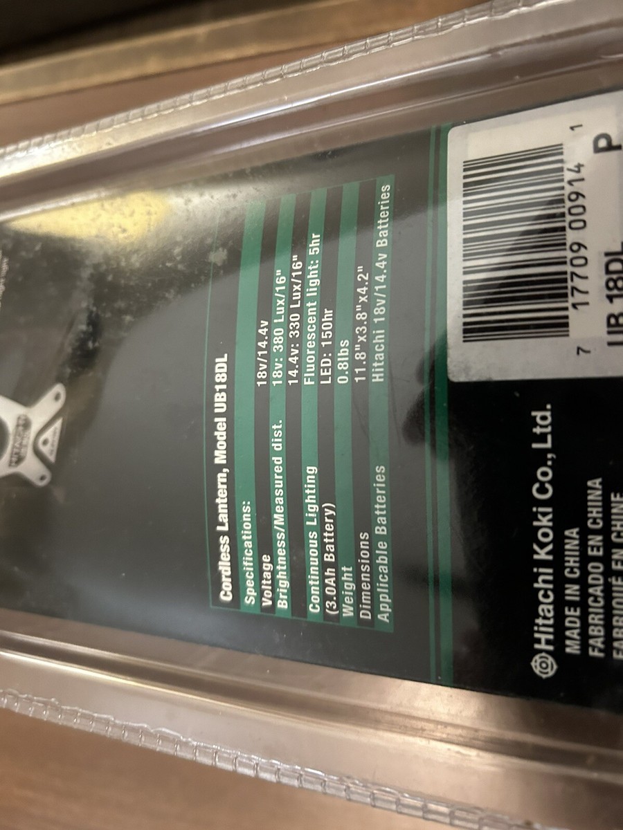 Hitachi UB18DL Cordless Lantern | eBay