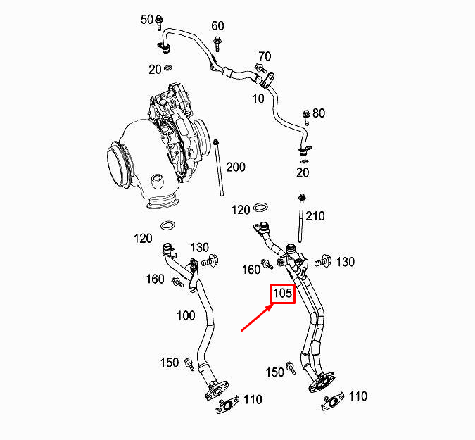 Neu MERCEDES-BENZ GLE W167 Motorölrücklaufleitung A6541803500 Original