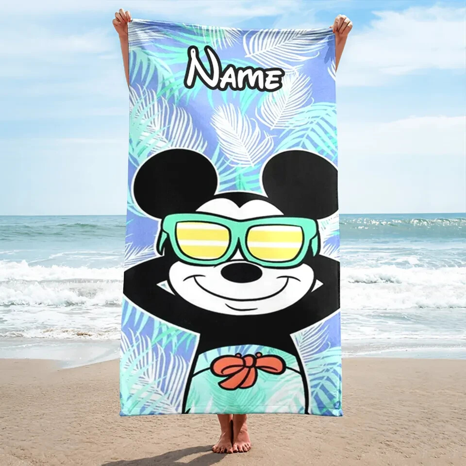 Cute Personalized Mouse Beach Towel for Pool or Bath