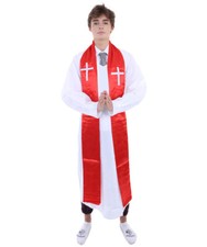 Priest Religious Father Costume White Robe Cosplay Halloween Fancy Dress HC-066