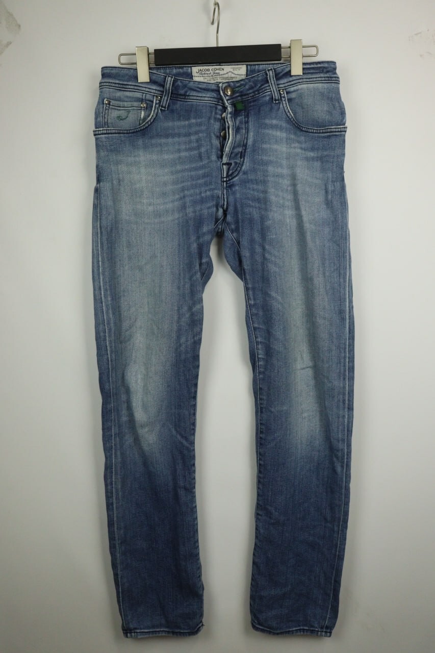 JACOB COHEN PW622 COMF Wash Stretch Handmade Tailored Denim Slim Jeans Size 33