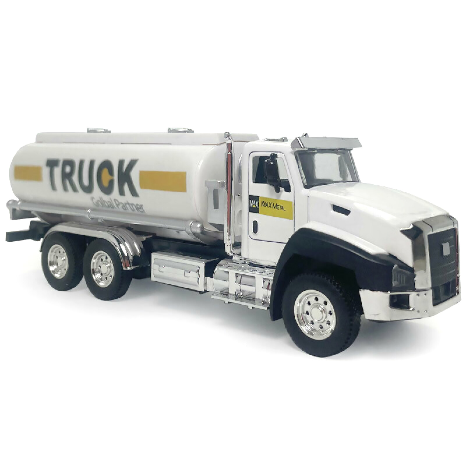 Alloy+PC Pull Back Tanker Trailer Truck Model Car Diecast Kids Toy Vehicle 1/50