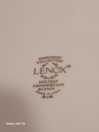 Coppia piatti Lenox Holiday Dimension Collection Holly Gold 10,5" USA - Foto 3 di 5