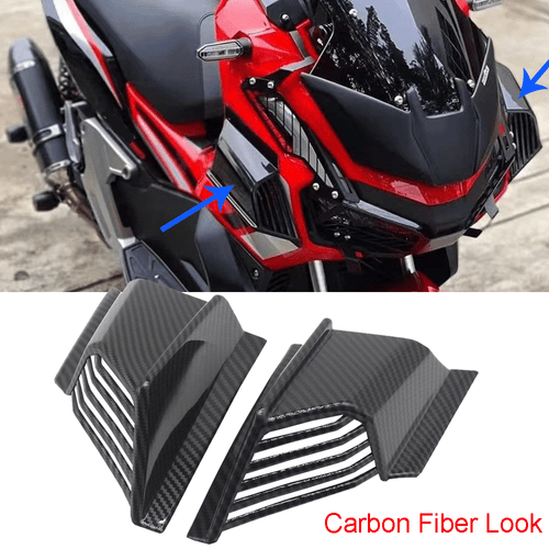 2 Stück Kohlefaser Optik Motorrad Winglet Aerodynamische Flügel Seitenverkleidung Spoiler - Bild 1 von 6