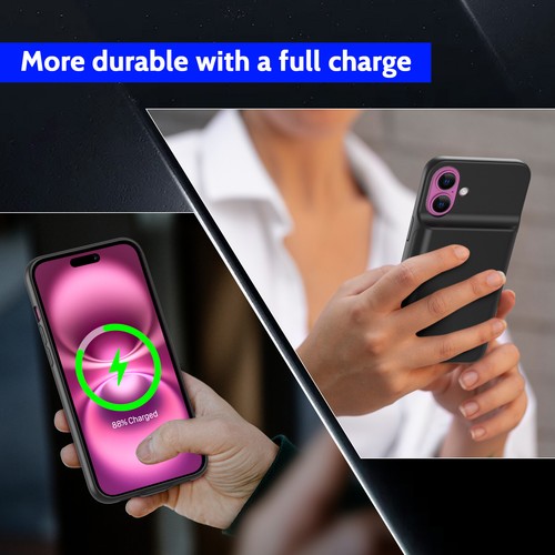 Battery Case for iPhone 16 Pro Max Portable Protective Charging Case - Picture 12 of 29